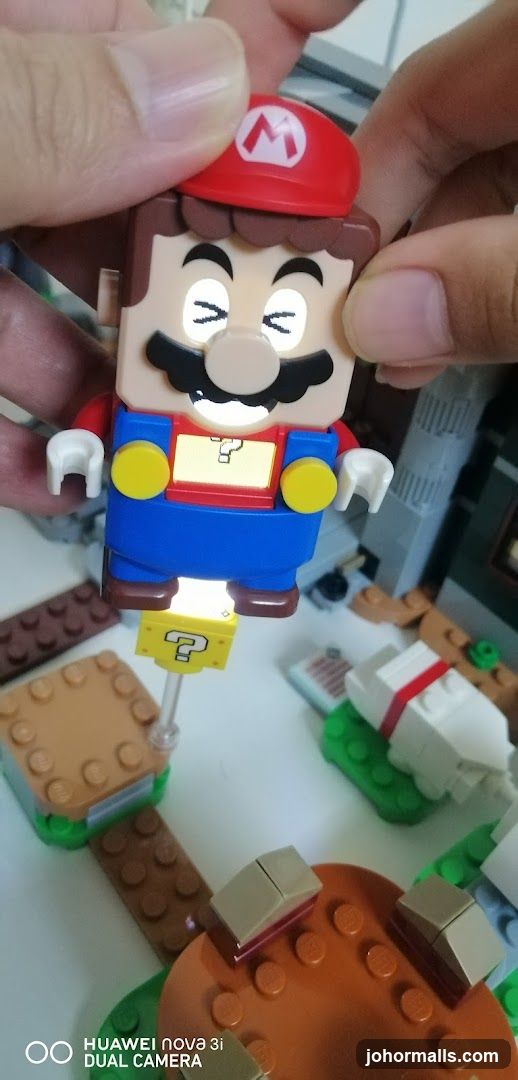 LEGO Mario figure with interactive elements