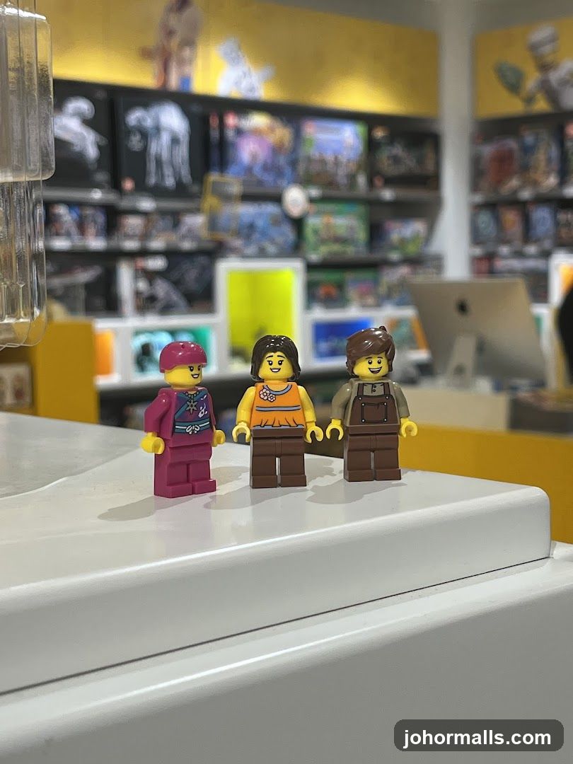 Lego figures in a store