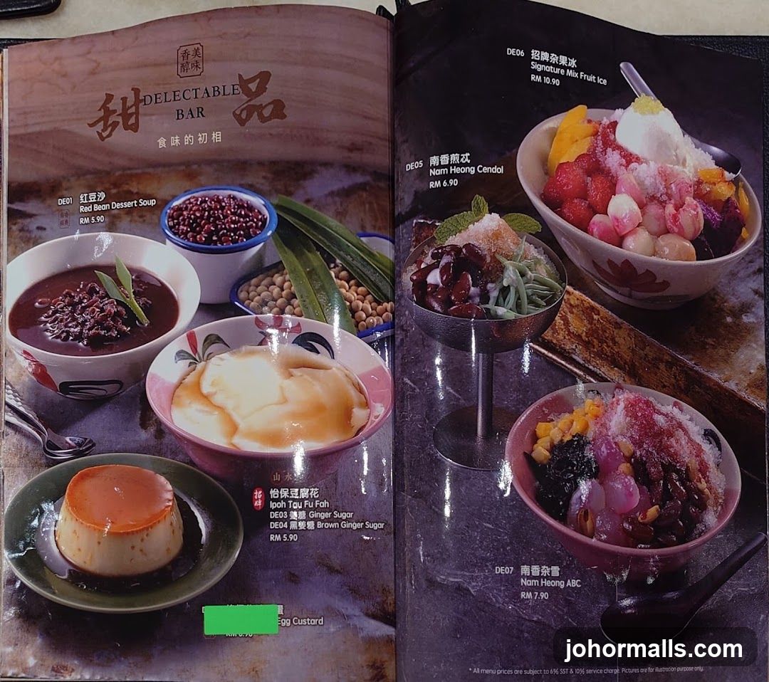 Delectable Bar Menu