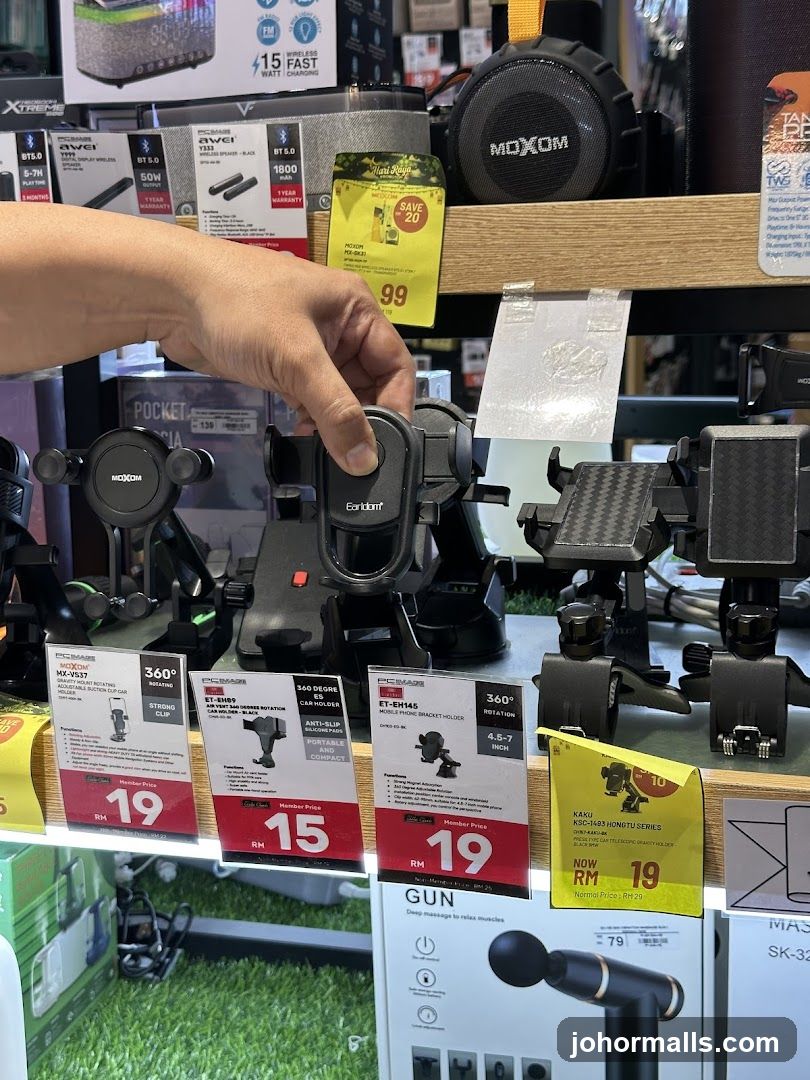 Car Phone Holders and Accessories Display