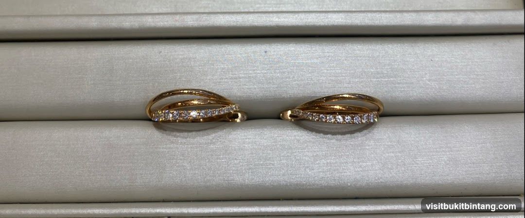 Gold Hoop Earrings with Diamonds