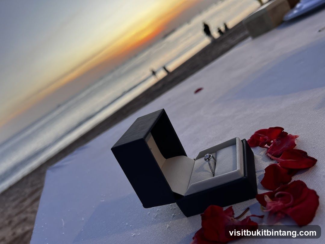 Engagement Ring on Beach at Sunset