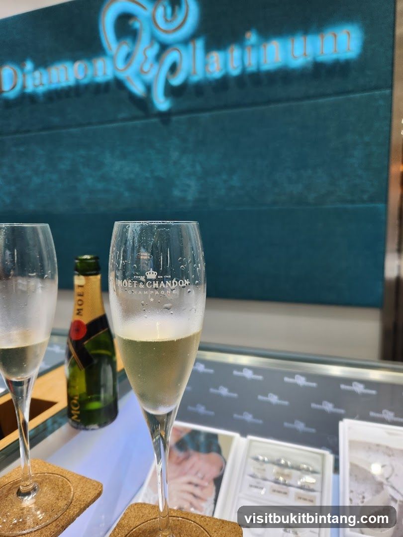 Champagne and Jewelry Display
