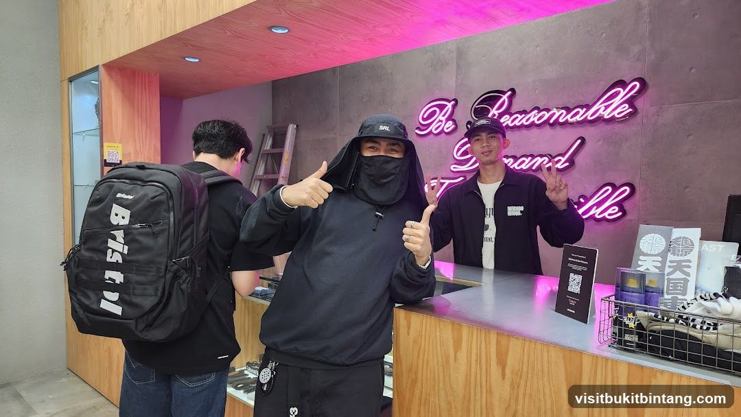Store Interior with Staff and Customers