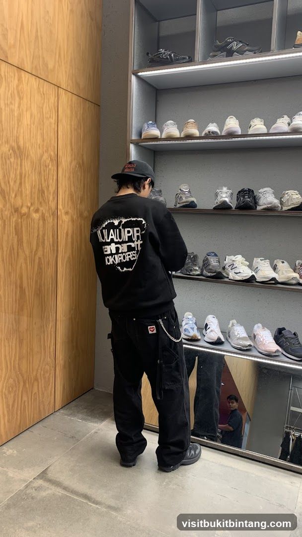 Man in a sneaker store