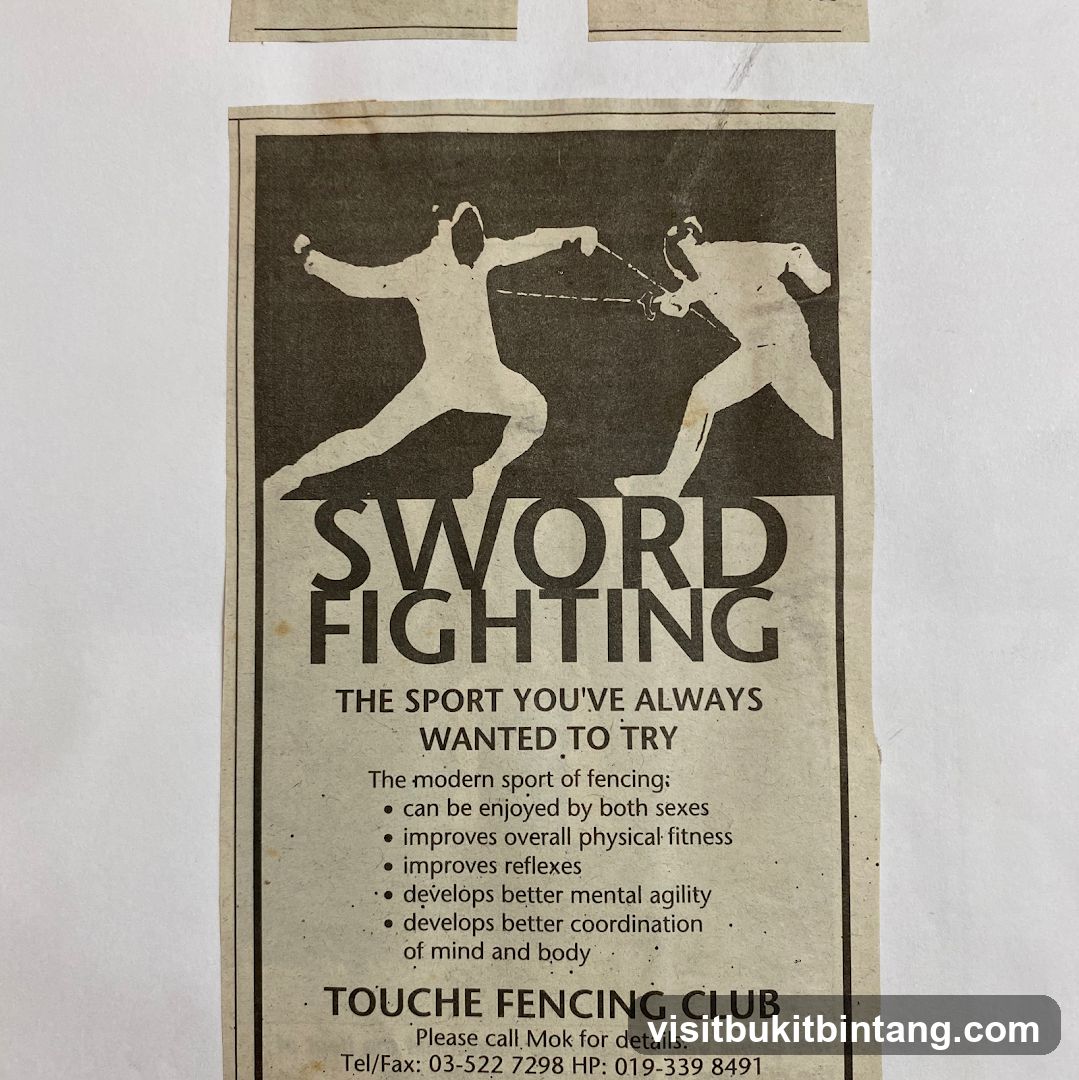 Advertisement for Touche Fencing Club