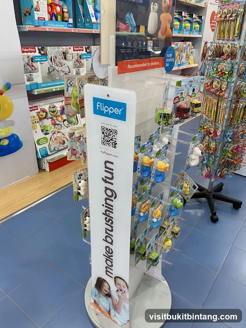 Flipper toothbrush display
