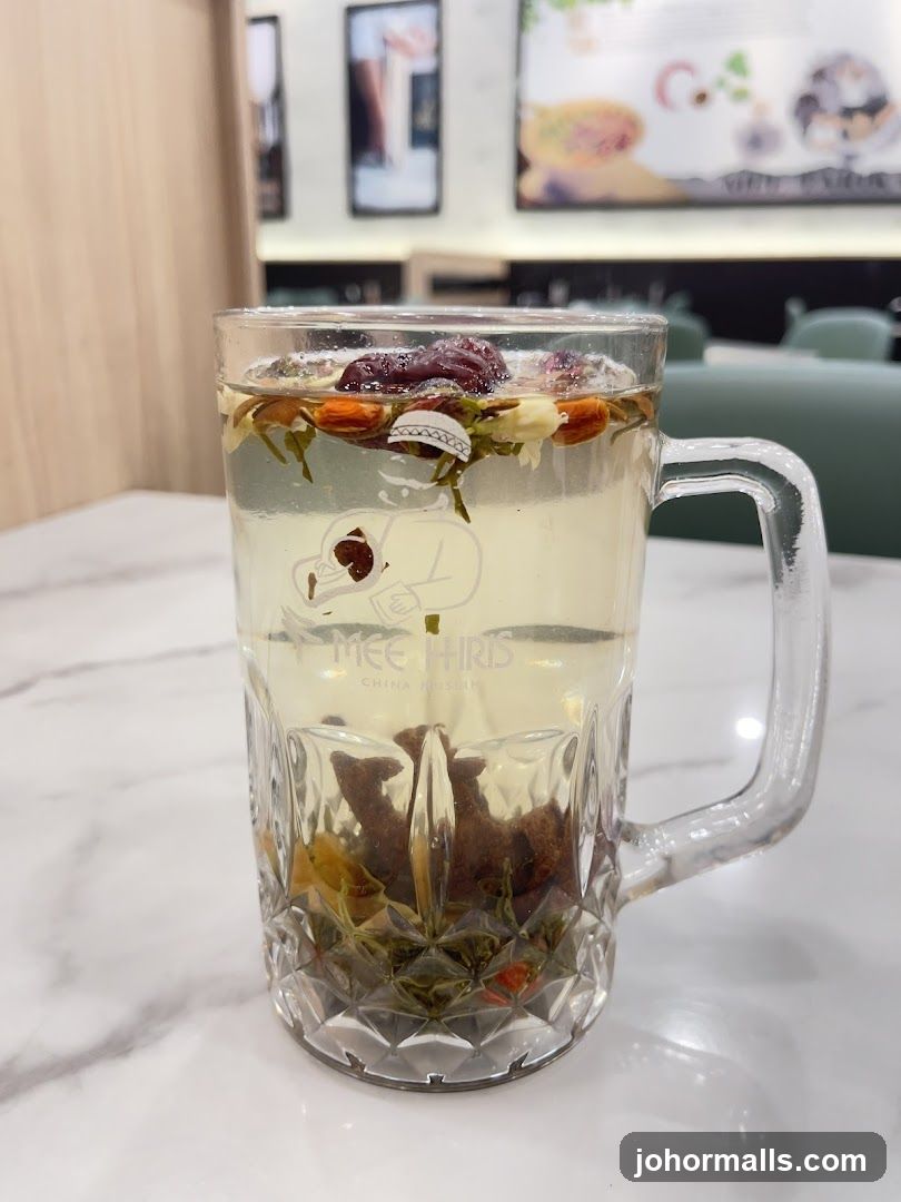 Herbal Tea in a Glass Mug