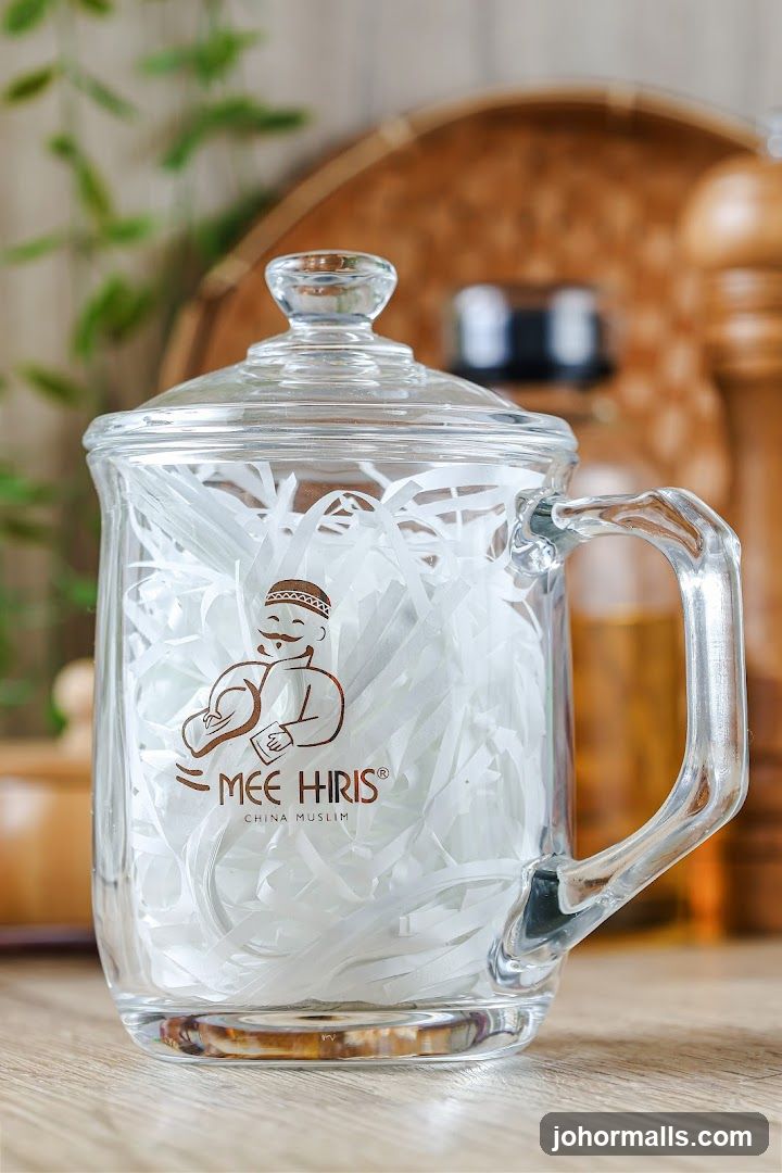 Glass mug with logo