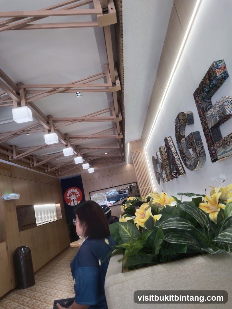 Interior of a shop with decorative letters and plants