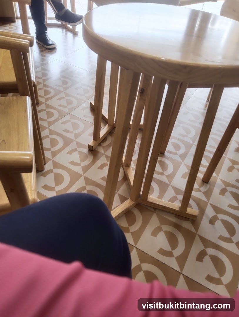 Cafe Interior with Wooden Furniture