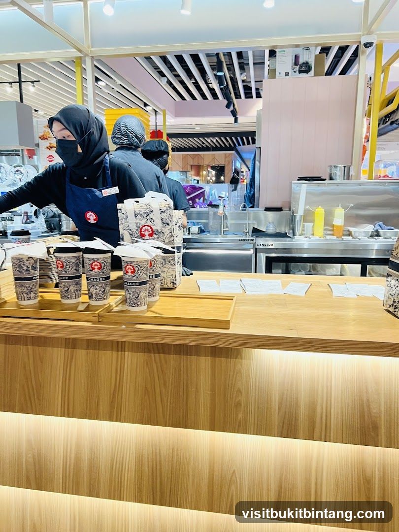 Barista preparing drinks