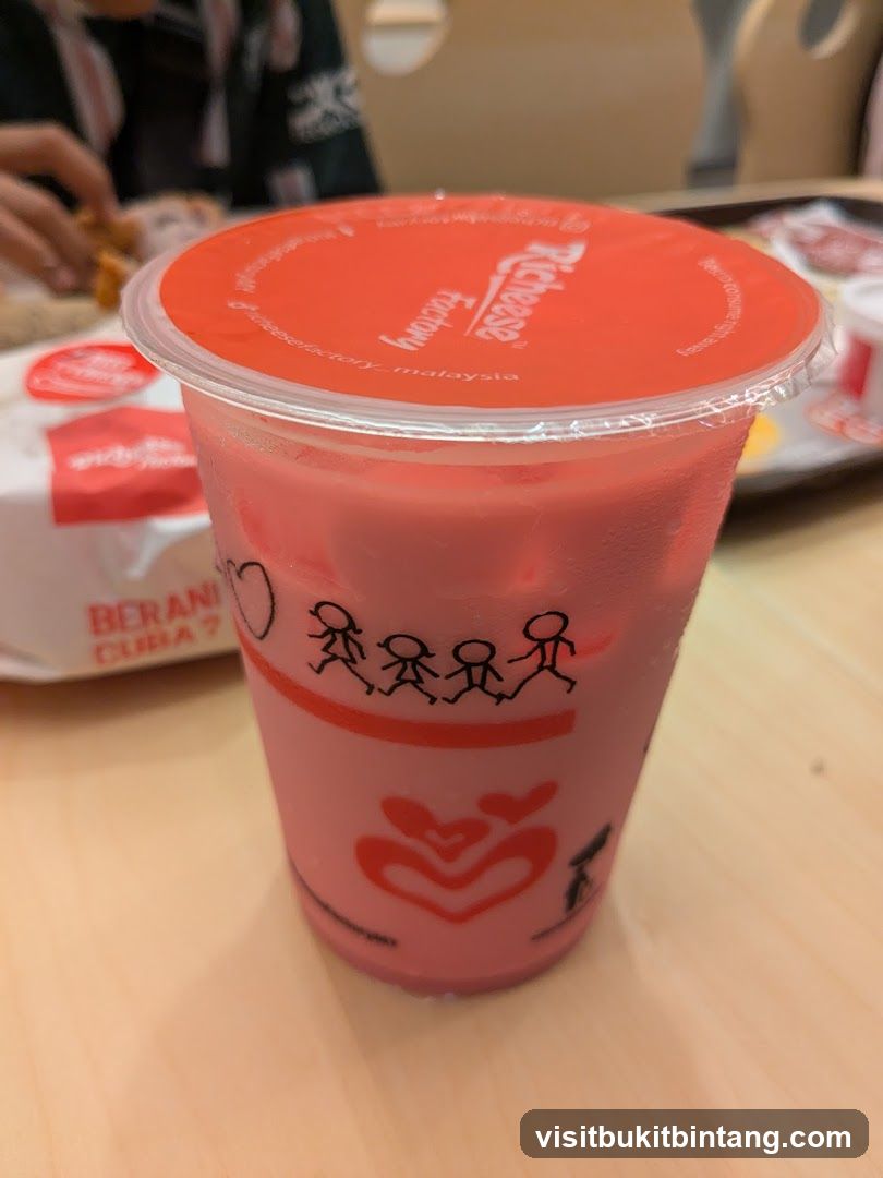 Pink Drink with Richeese Factory Branding