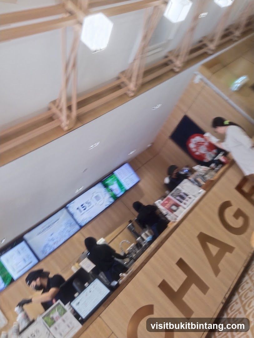 Cafe Interior with Staff and Digital Menus