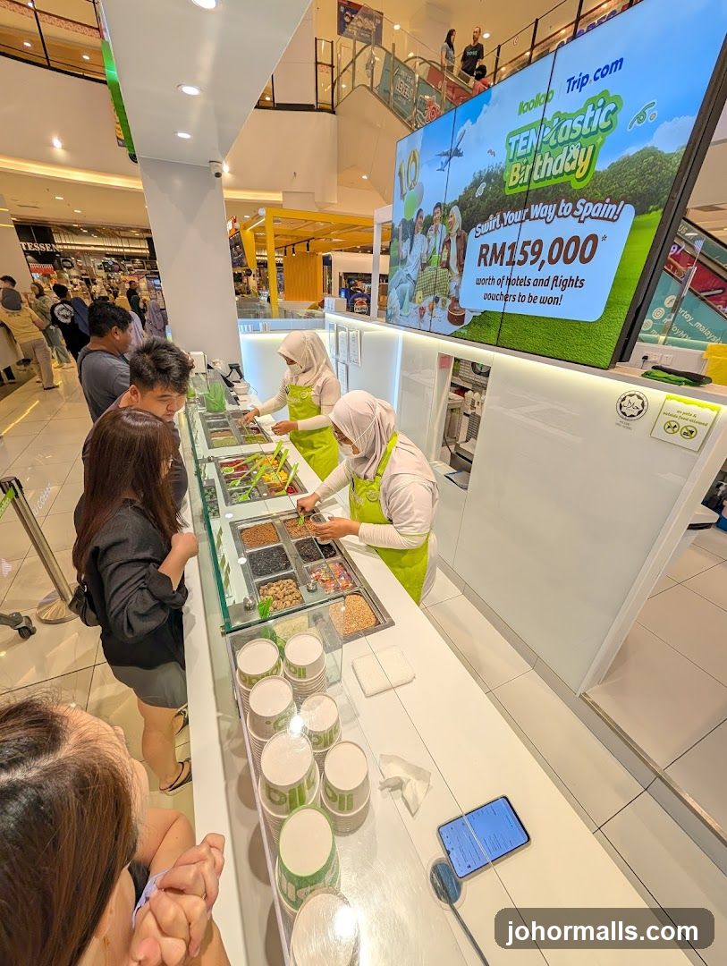 Dessert shop with promotional display