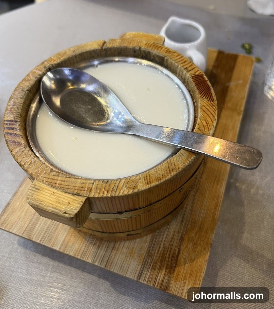Dessert in a Wooden Bowl