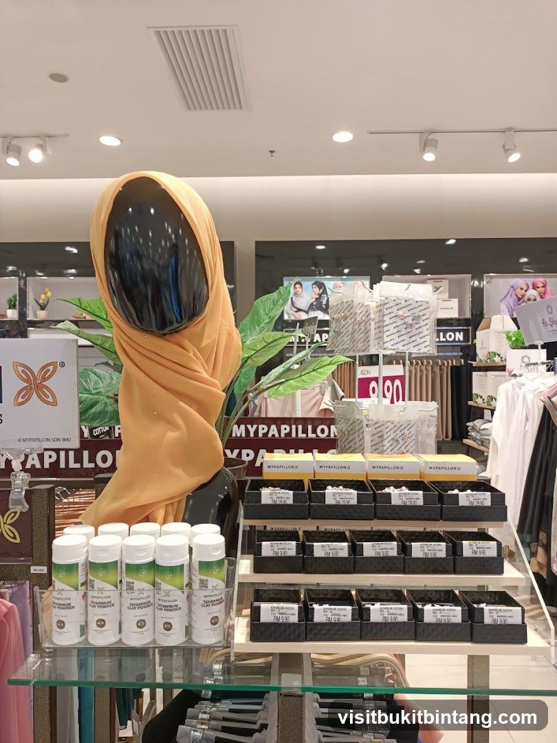 Display of Hijab and Cosmetics