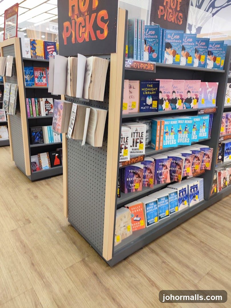 Bookstore display with "Hot Picks"