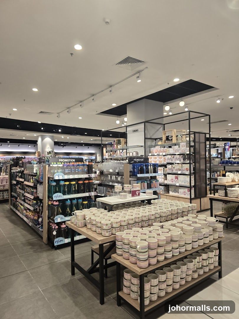 Store Interior with Mugs and Water Bottles