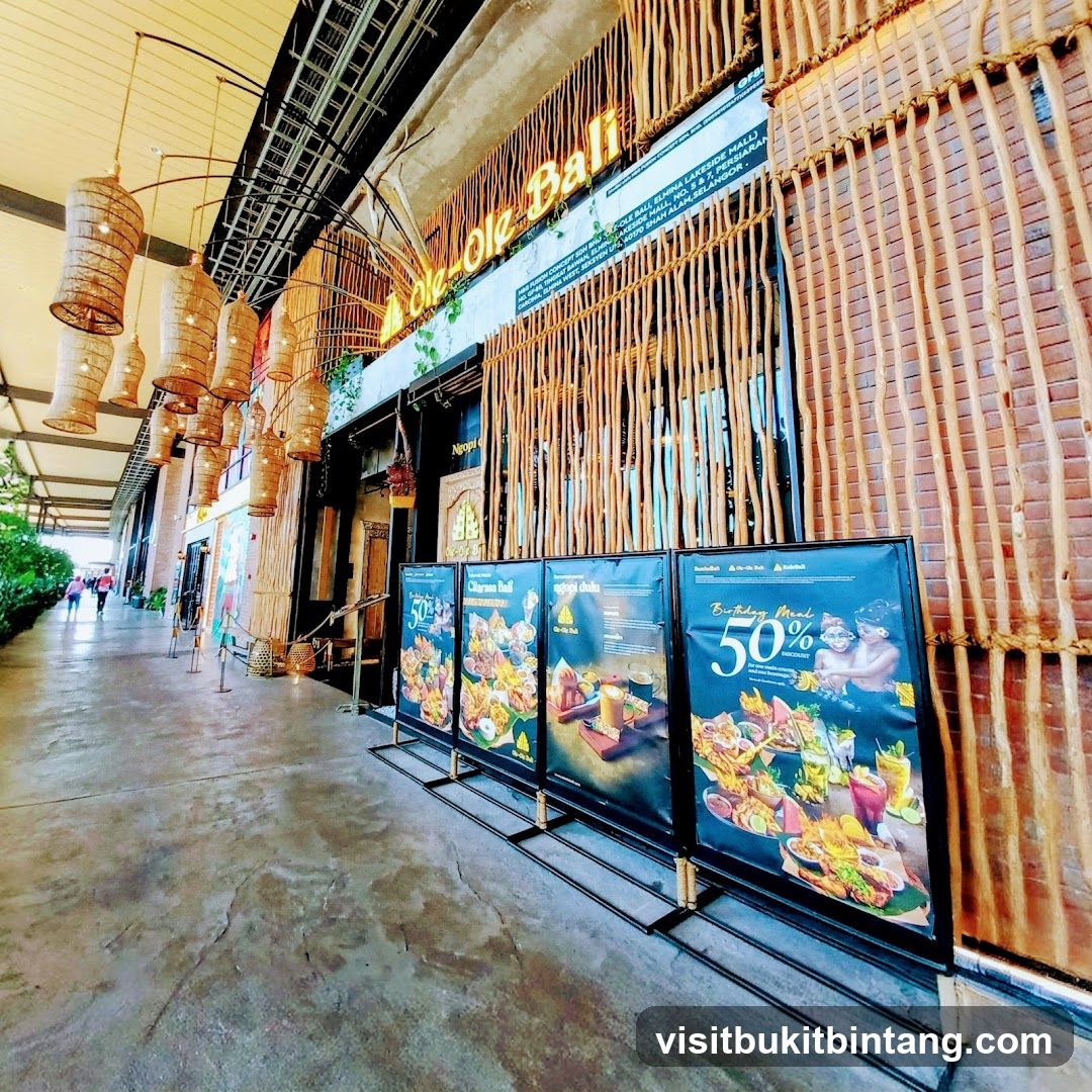 Restaurant Entrance with Promotional Banners