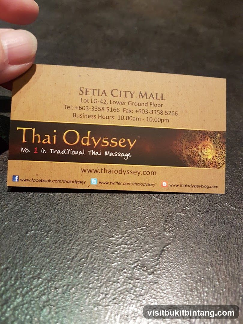 Thai Odyssey Business Card