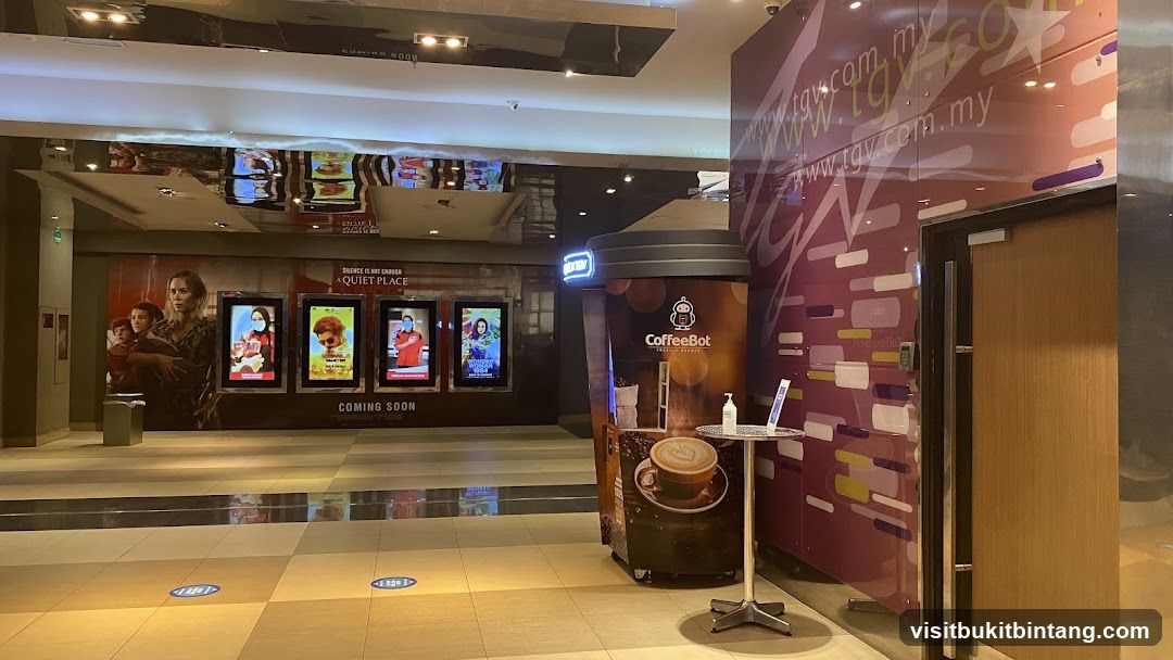 Cinema Lobby with Coffee Bot and Movie Posters