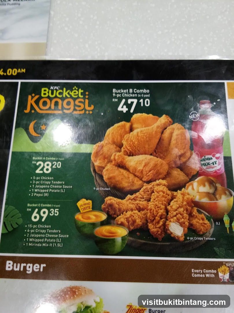 KFC Bucket Kongsi Menu