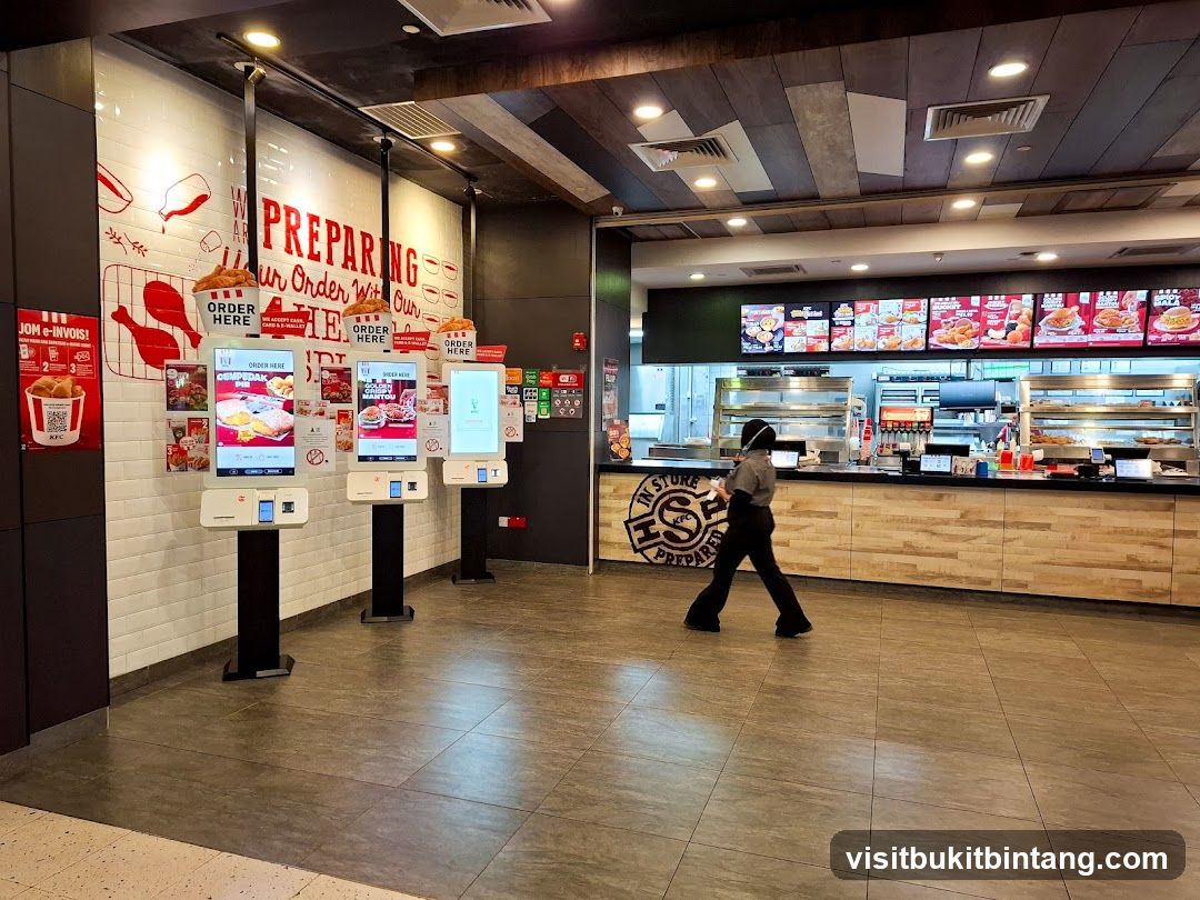 KFC Interior with Self-Order Kiosks