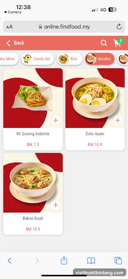 Noodles Menu