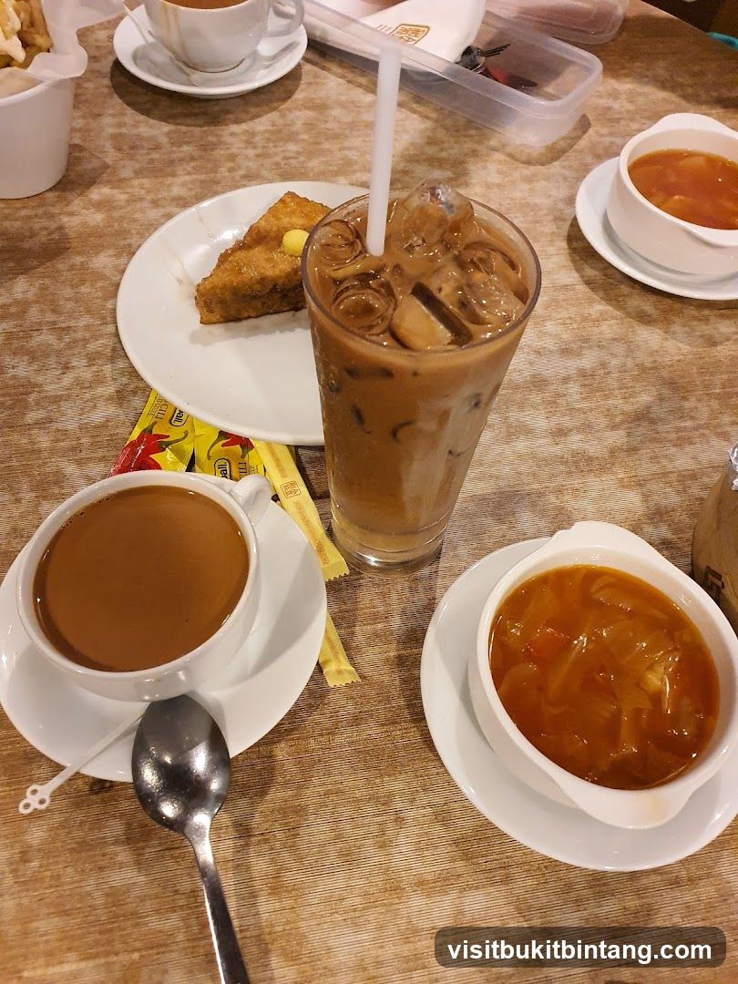 Table with food and drinks