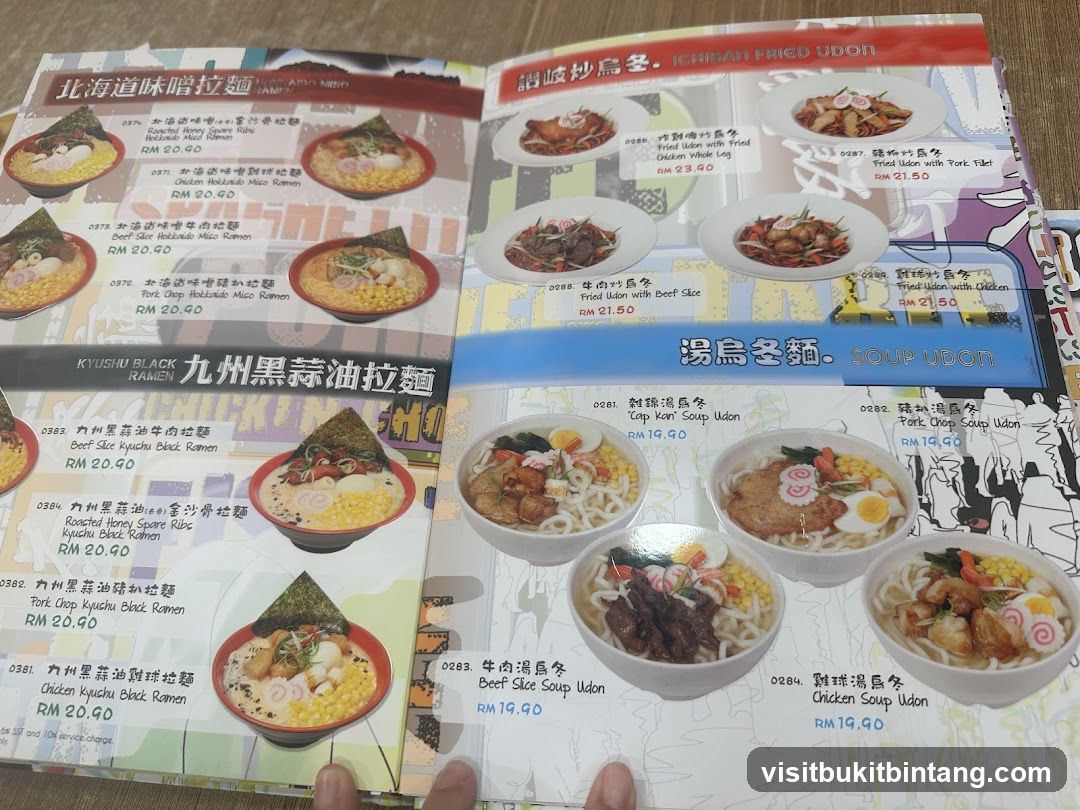 Ramen and Udon Menu