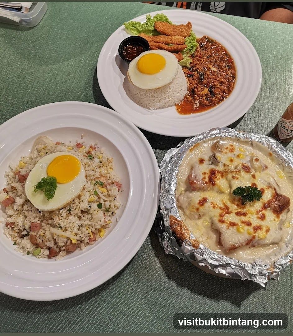 Three Dishes with Fried Egg
