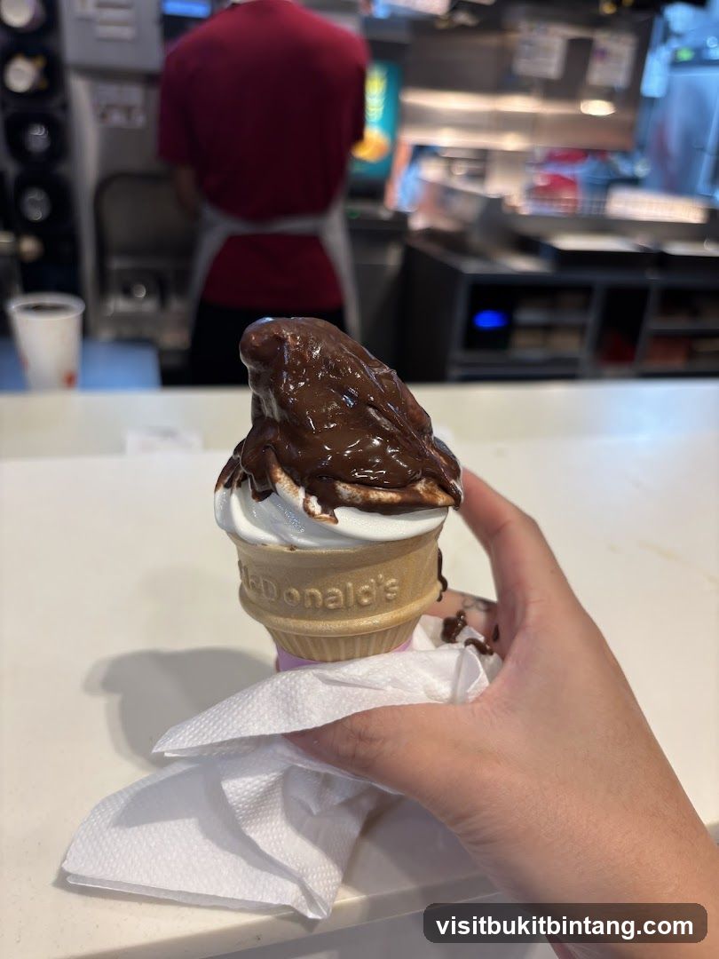Ice Cream Cone with Chocolate Topping