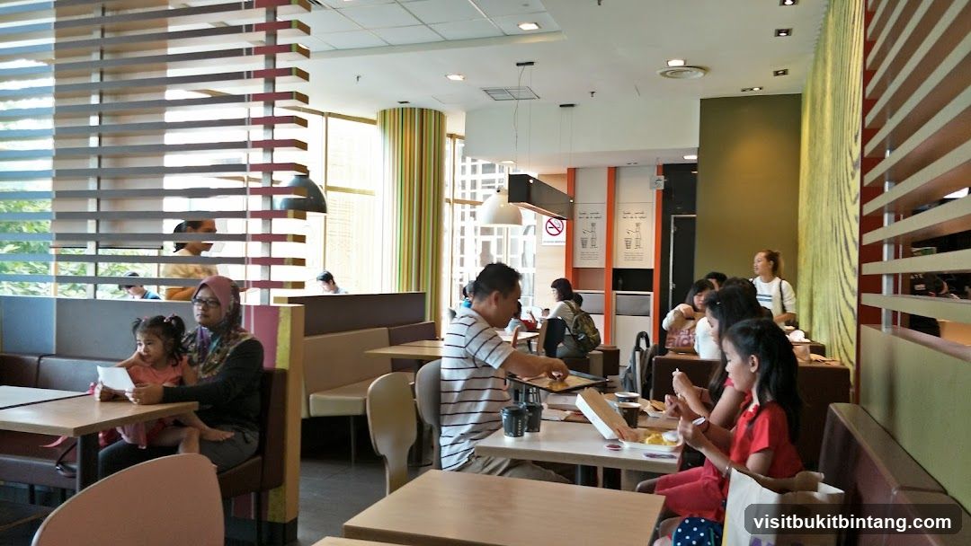 Diners in a fast-food restaurant