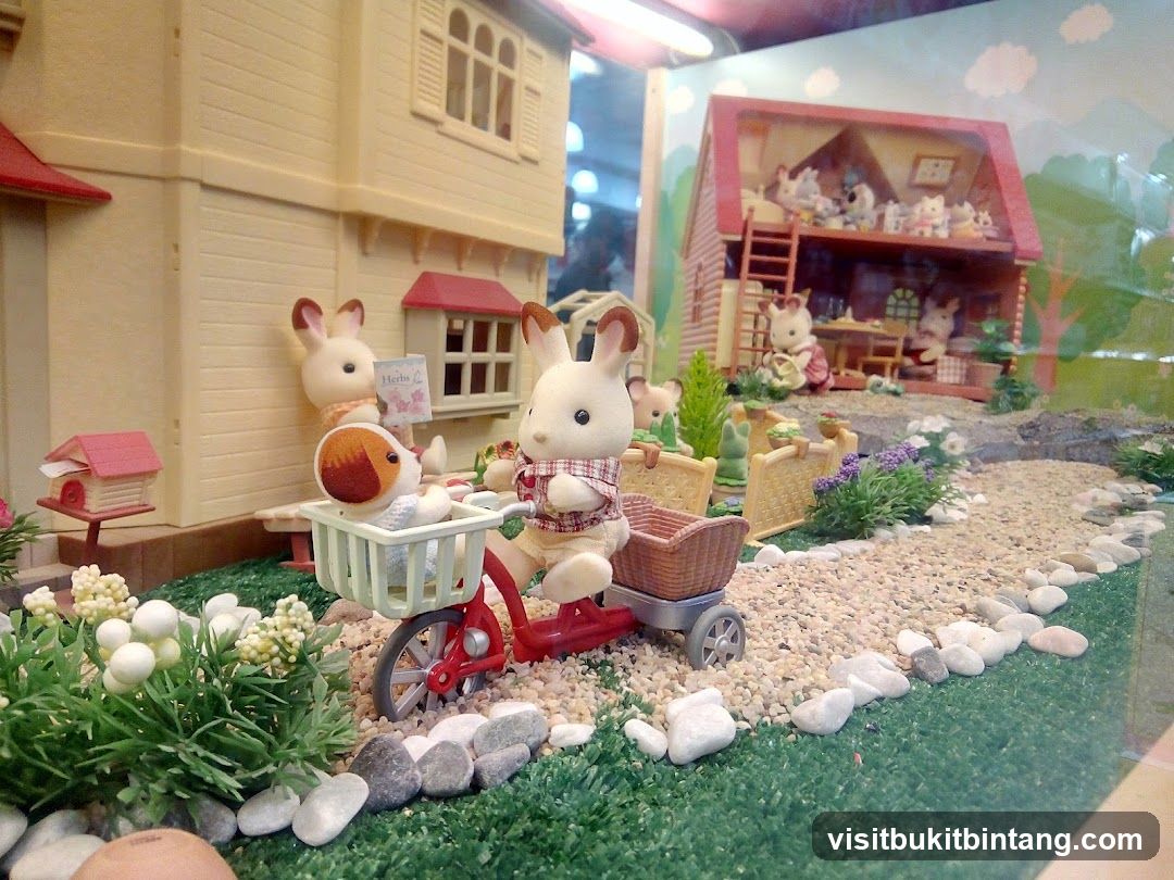 Diorama of a Sylvanian Families scene