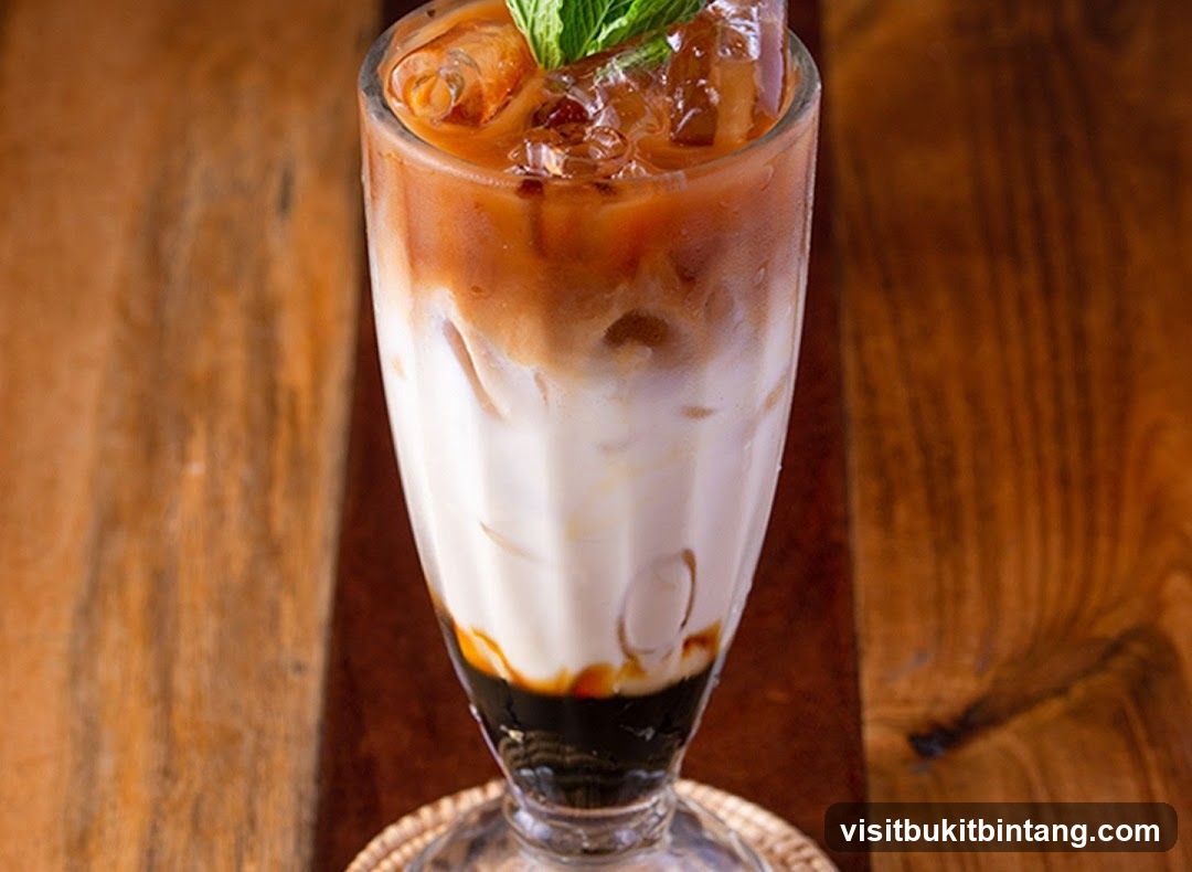 Iced Coffee with Cream and Mint