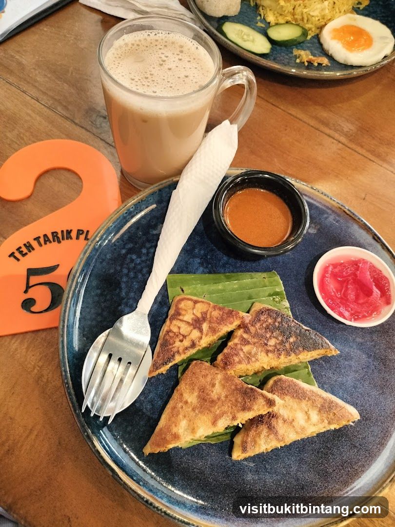 Teh Tarik and Roti Canai