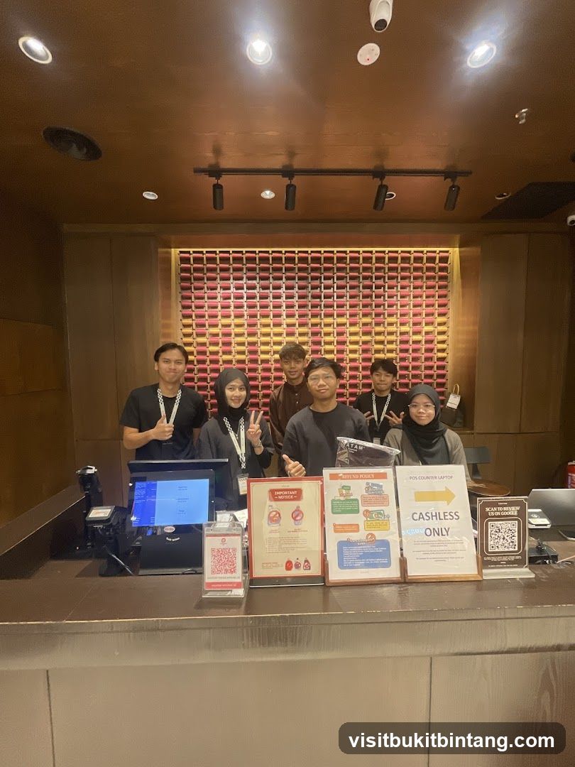 Staff at a counter