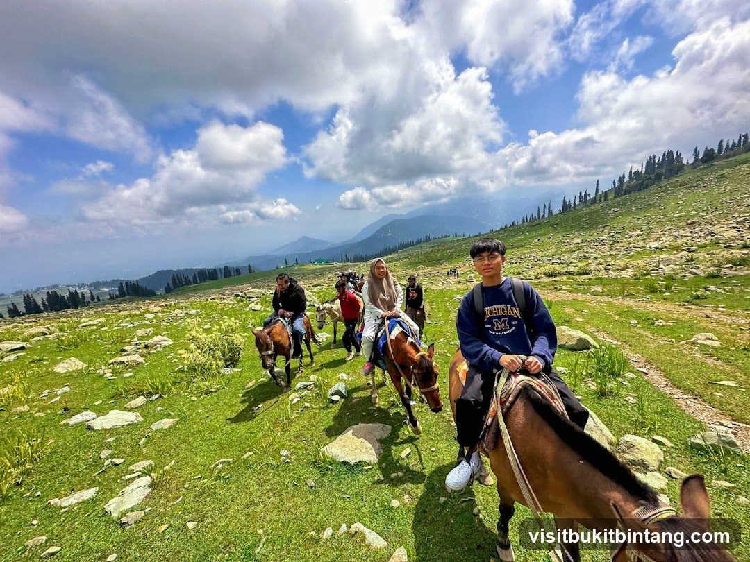 People Riding Horses in a Scenic Mountain Landscape