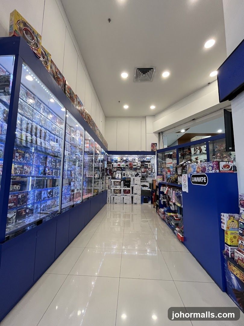 Interior of a video game and electronics store