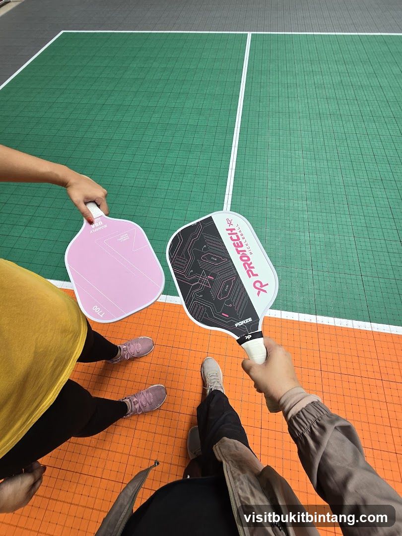 Pickleball Paddles on Court