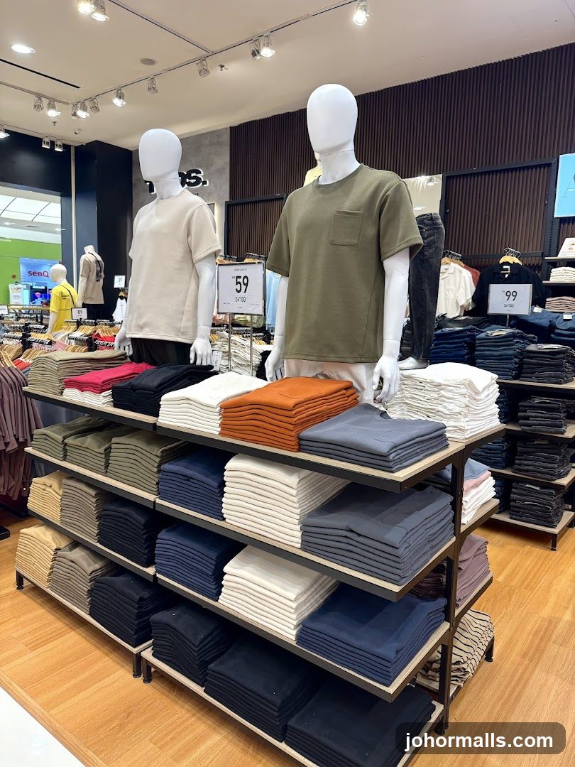 Mannequins and Folded Clothes Display