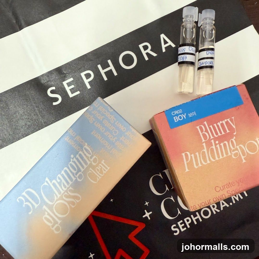 Sephora Shopping Bag with Beauty Products