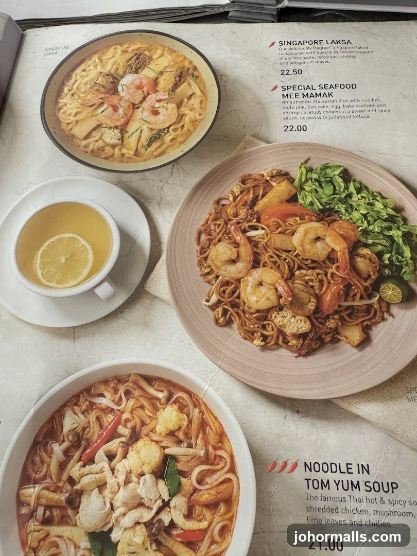Menu with Asian Dishes