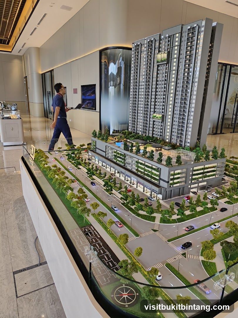 Architectural Model of a Skyscraper and Commercial Complex