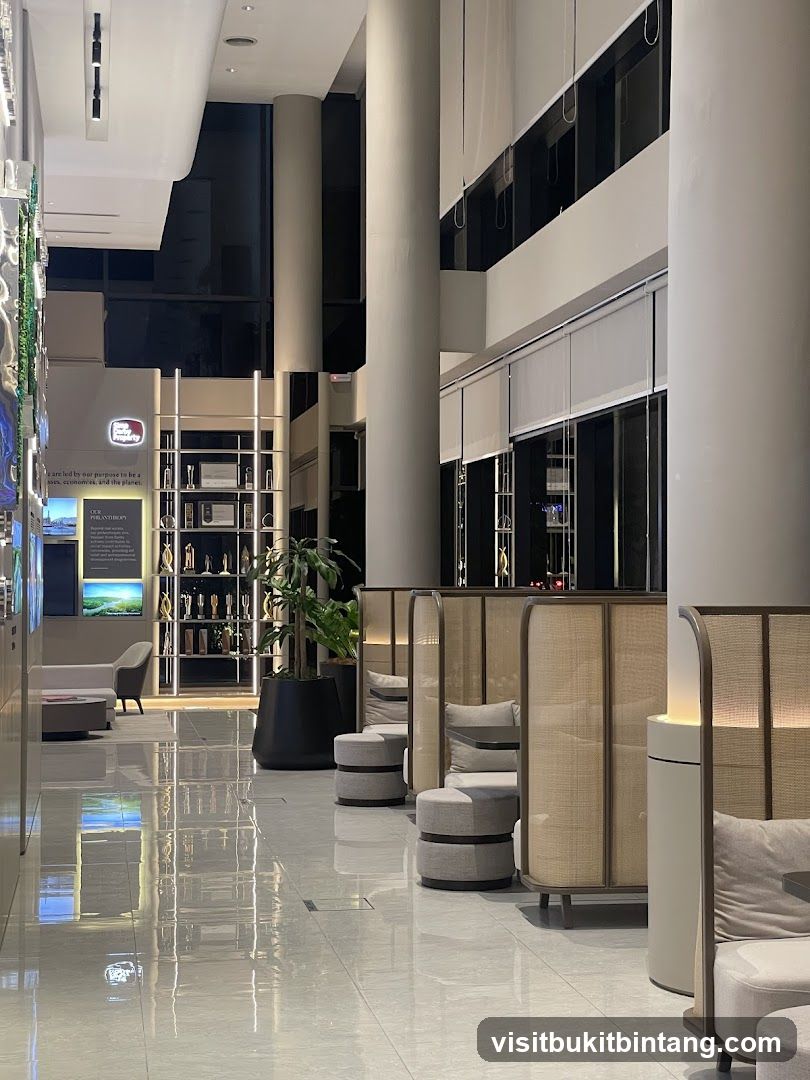 Modern Lobby with Seating Areas