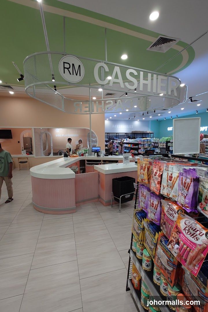 Pet Store Interior with Cashier Area