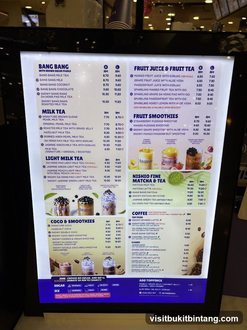 Tealive Menu