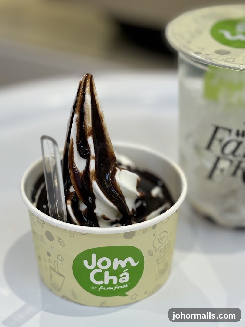 Soft Serve Ice Cream with Chocolate Drizzle