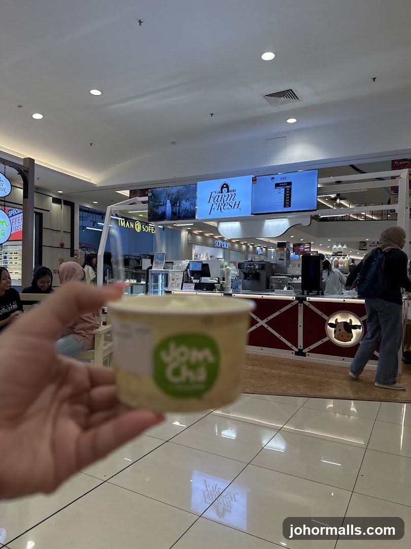 Dessert Cup with Storefront in Background